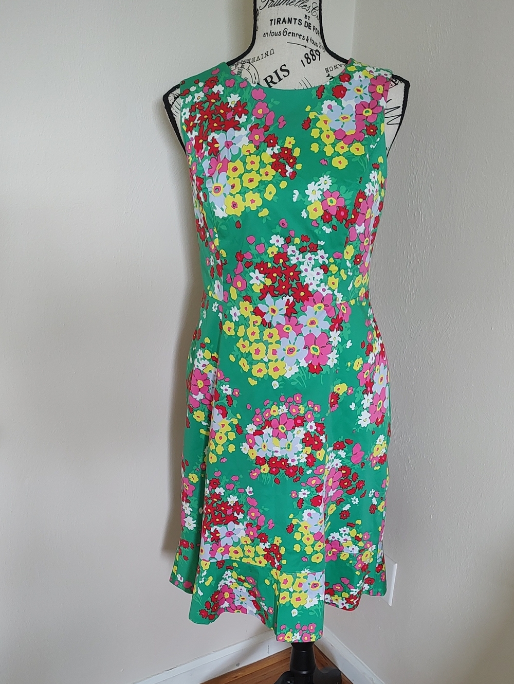 Talbots Floral Sleeveless Green Sundress